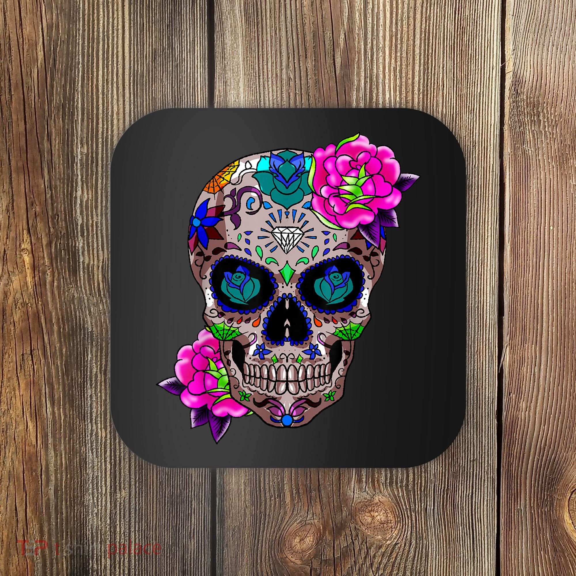 Sugar Skull Day Of The Dead Cool Bone Head Skulls Gift Idea Coaster