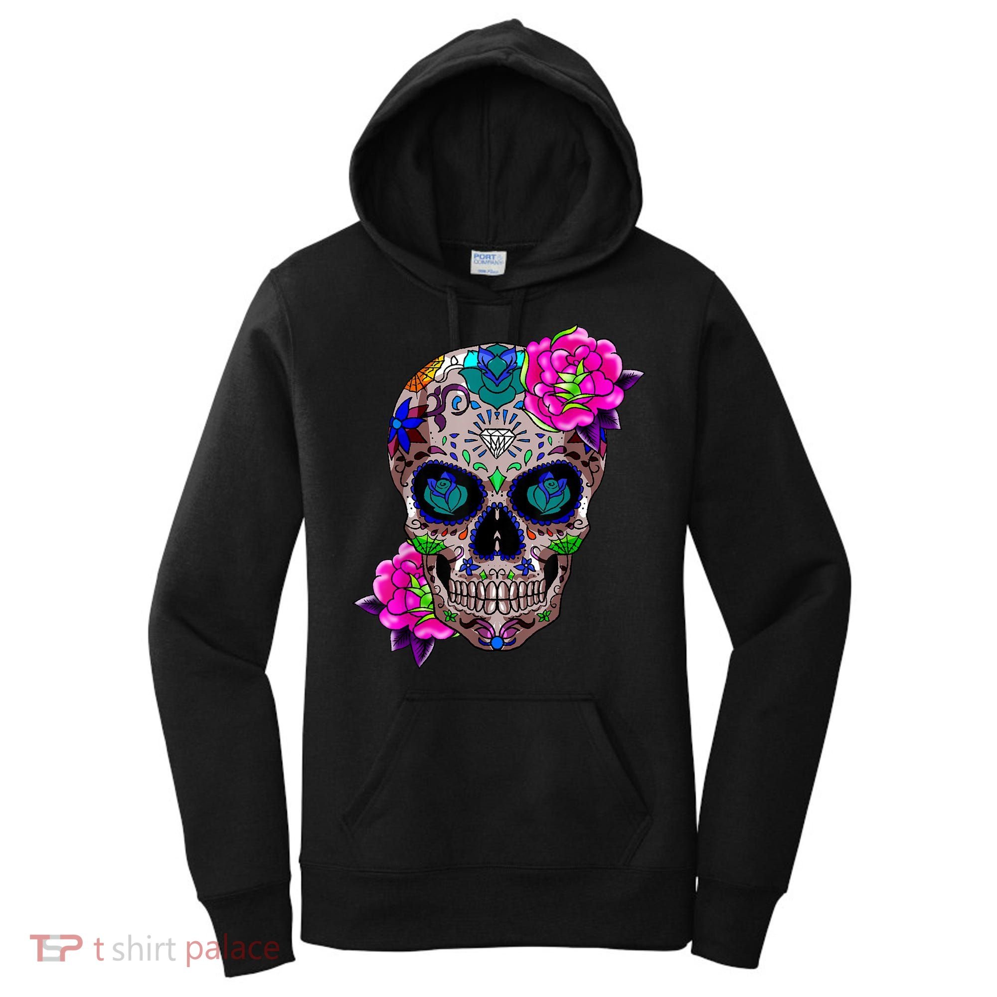 Sugar Skull Day Of The Dead Cool Bone Head Skulls Gift Idea Women's Hoodie
