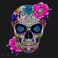 Sugar Skull Day Of The Dead Cool Bone Head Skulls Gift Idea Women's Hoodie thumb 2