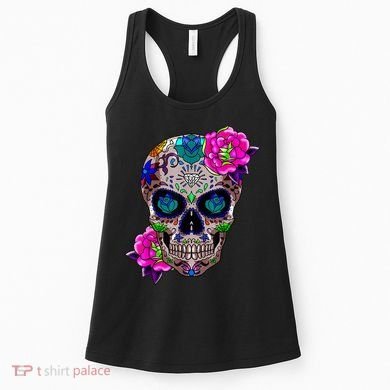 Sugar Skull Day Of The Dead Cool Bone Head Skulls Gift Idea Women's Tank Top