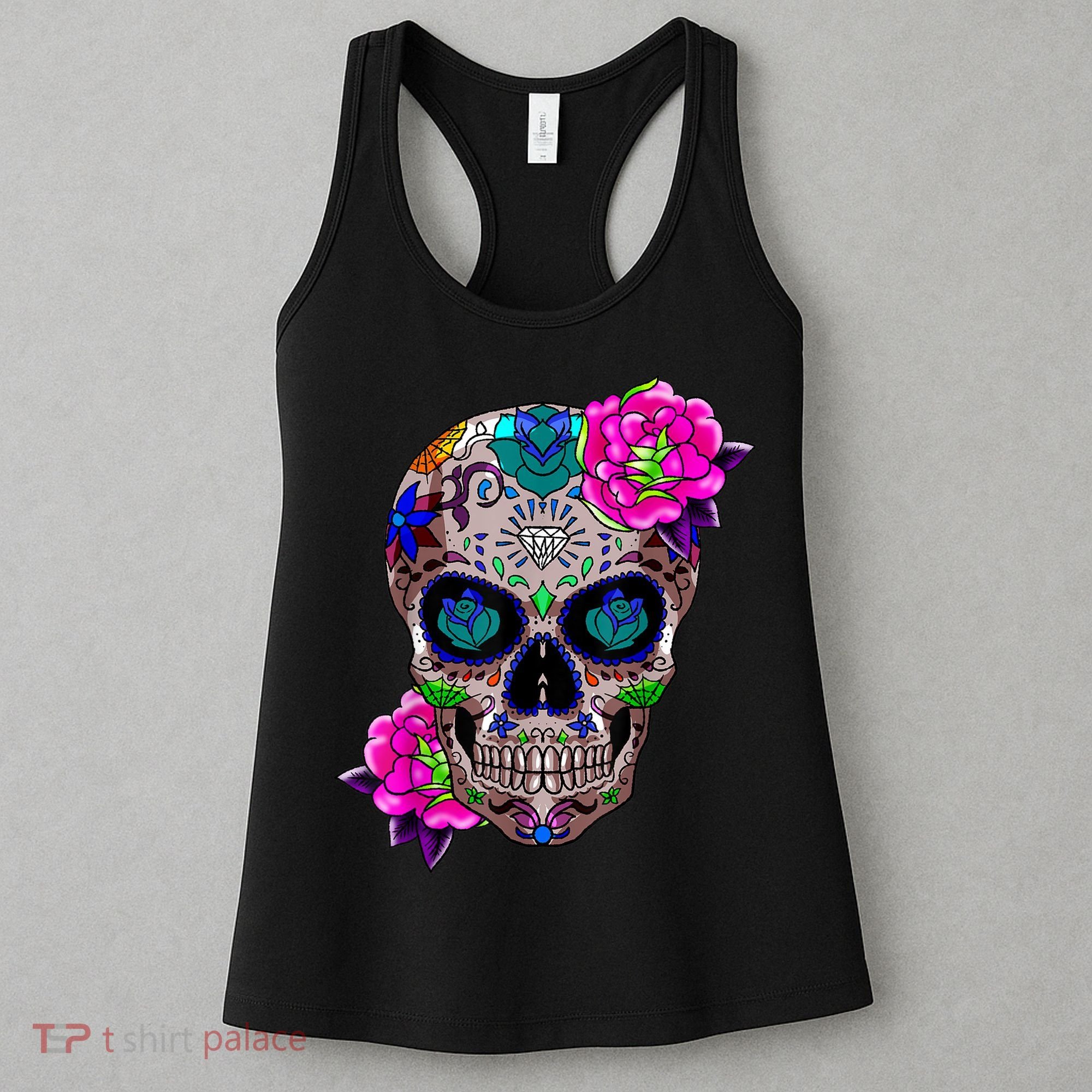 Sugar Skull Day Of The Dead Cool Bone Head Skulls Gift Idea Women's Tank Top