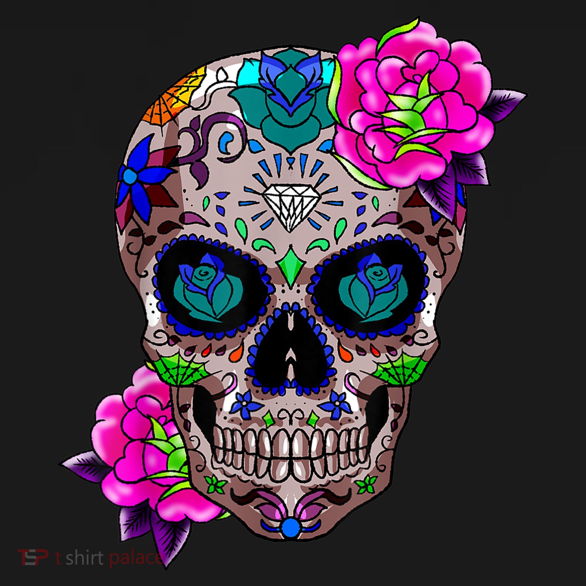 Sugar Skull Day Of The Dead Cool Bone Head Skulls Gift Idea Baby Bodysuit