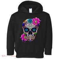 Sugar Skull Day Of The Dead Cool Bone Head Skulls Gift Idea Toddler Hoodie thumb 0