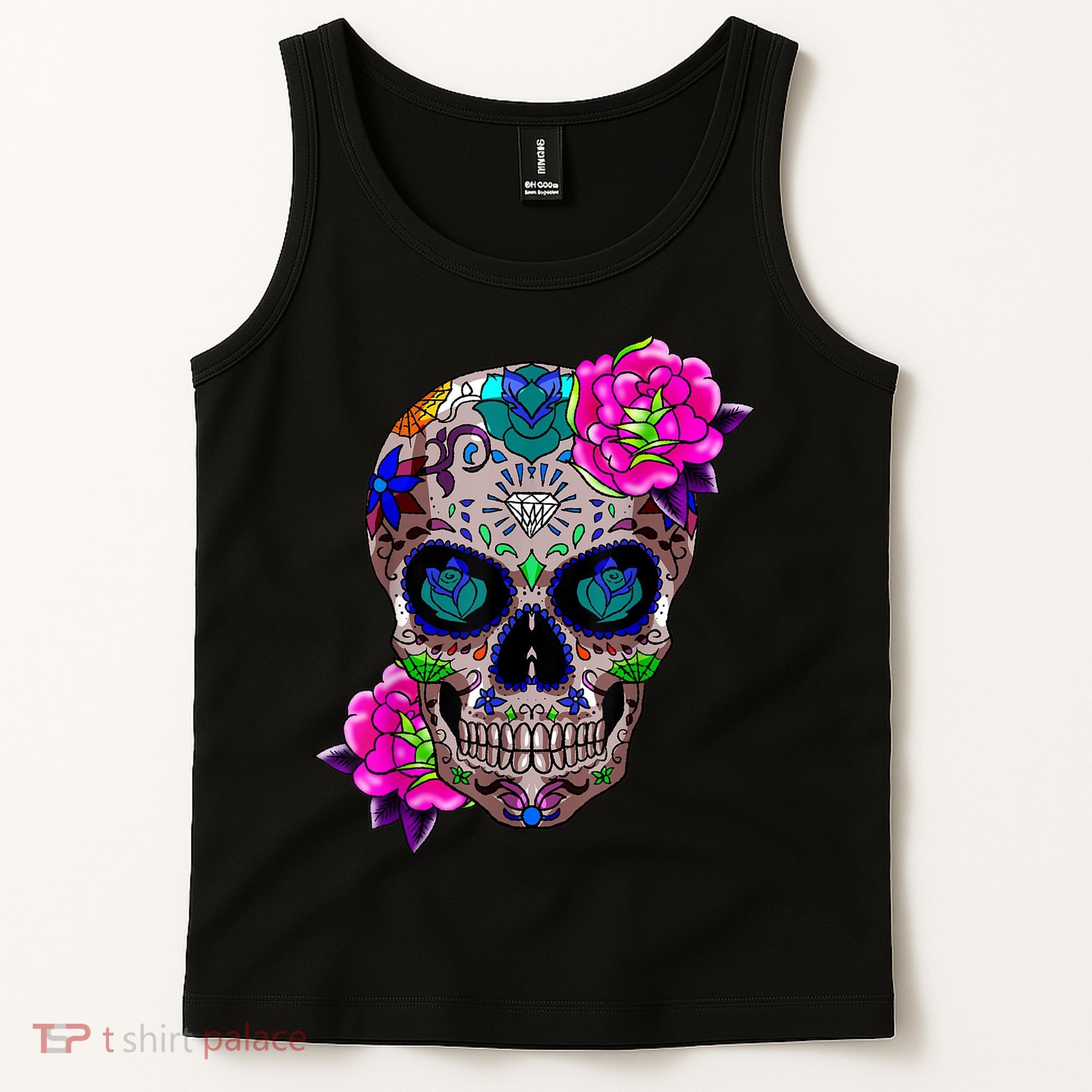 Sugar Skull Day Of The Dead Cool Bone Head Skulls Gift Idea Tank Top