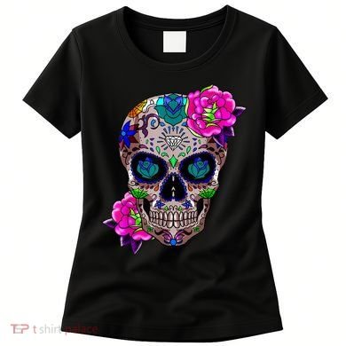Sugar Skull Day Of The Dead Cool Bone Head Skulls Gift Idea Women's T-Shirt