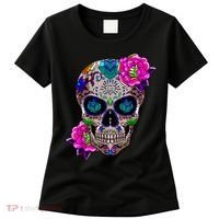 Sugar Skull Day Of The Dead Cool Bone Head Skulls Gift Idea Women's T-Shirt thumb 0