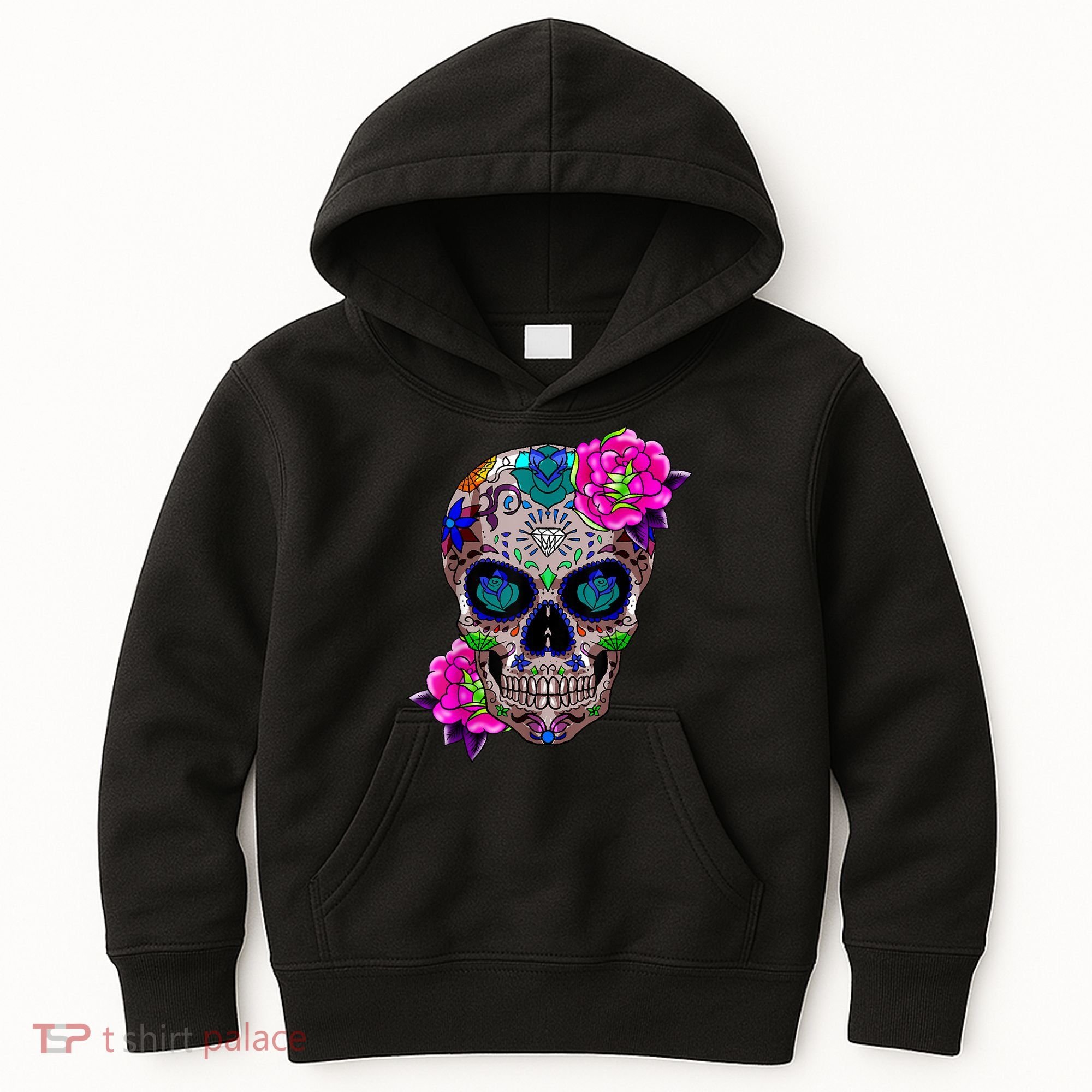 Sugar Skull Day Of The Dead Cool Bone Head Skulls Gift Idea Kids Hoodie