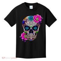 Sugar Skull Day Of The Dead Cool Bone Head Skulls Gift Idea Kids T-Shirt thumb 0