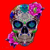 Sugar Skull Day Of The Dead Cool Bone Head Skulls Gift Idea Santa Hat thumb 1