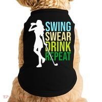 Swing Swear Drink Repeat Love Golf Doggie Tank thumb 0