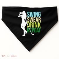 Swing Swear Drink Repeat Love Golf USA-Made Doggie Bandana thumb 0