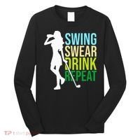 Swing Swear Drink Repeat Love Golf Long Sleeve Shirt thumb 0