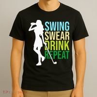 Swing Swear Drink Repeat Love Golf T-Shirt thumb 3