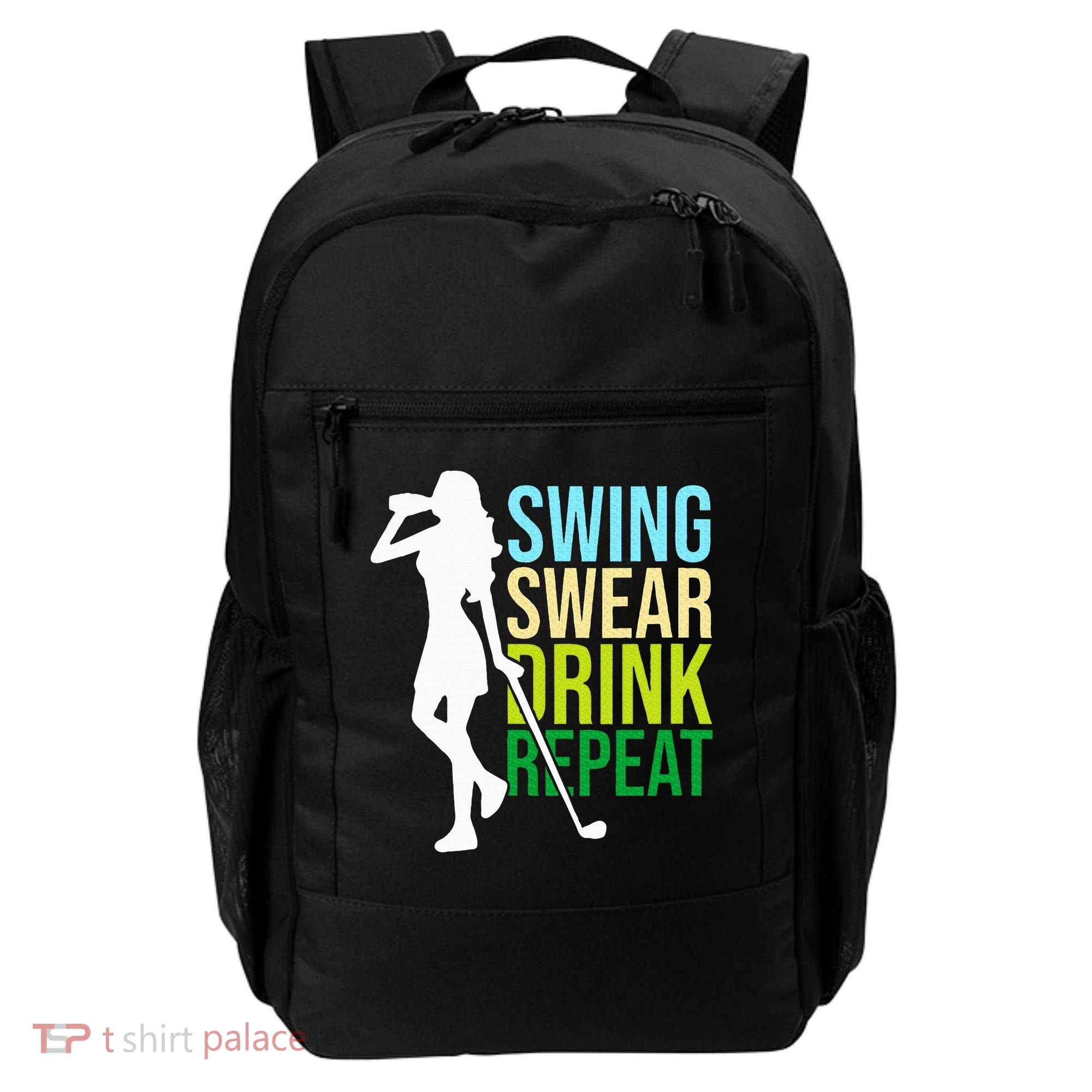 Swing Swear Drink Repeat Love Golf Backpack