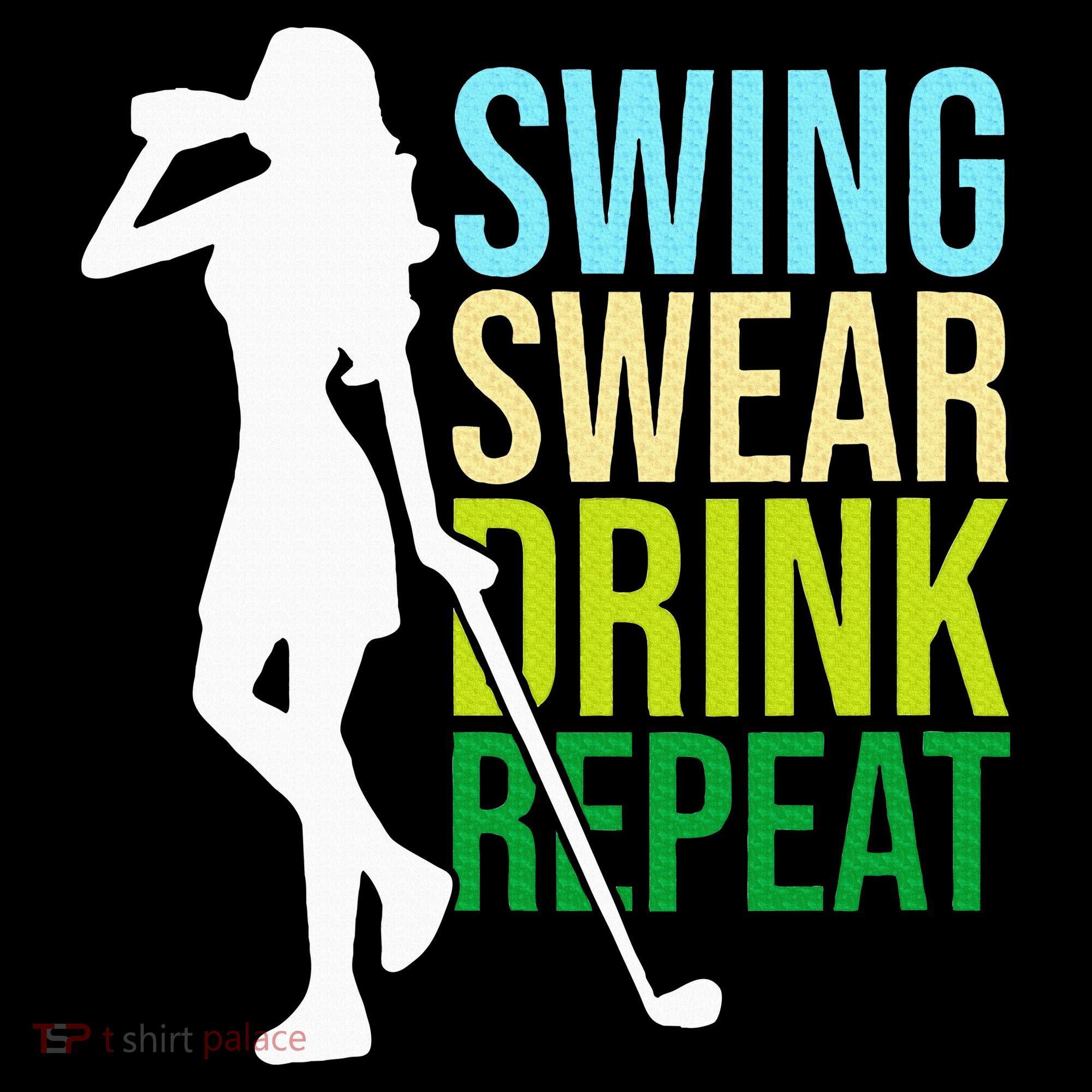 Swing Swear Drink Repeat Love Golf Bucket Hat