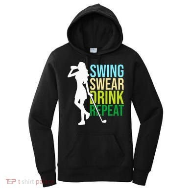 Swing Swear Drink Repeat Love Golf Women's Hoodie