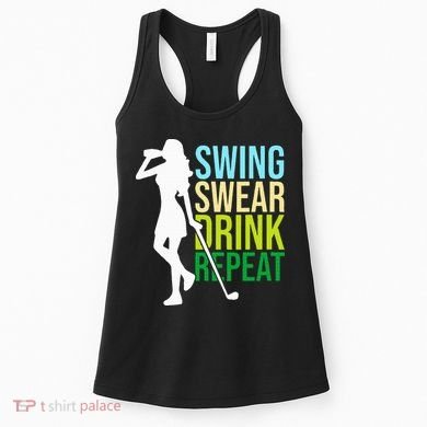 Swing Swear Drink Repeat Love Golf Women's Tank Top