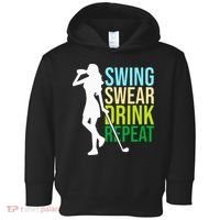 Swing Swear Drink Repeat Love Golf Toddler Hoodie thumb 0