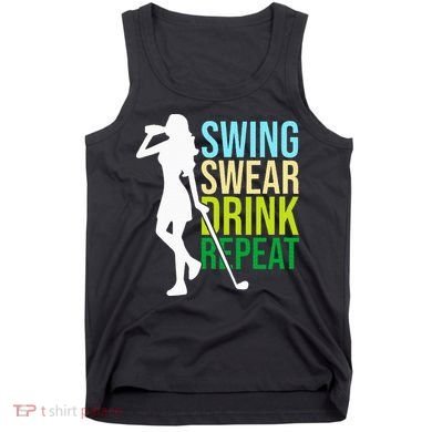 Swing Swear Drink Repeat Love Golf Tank Top