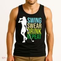 Swing Swear Drink Repeat Love Golf Tank Top thumb 3