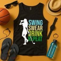 Swing Swear Drink Repeat Love Golf Tank Top thumb 4