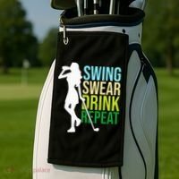 Swing Swear Drink Repeat Love Golf Golf Towel thumb 2