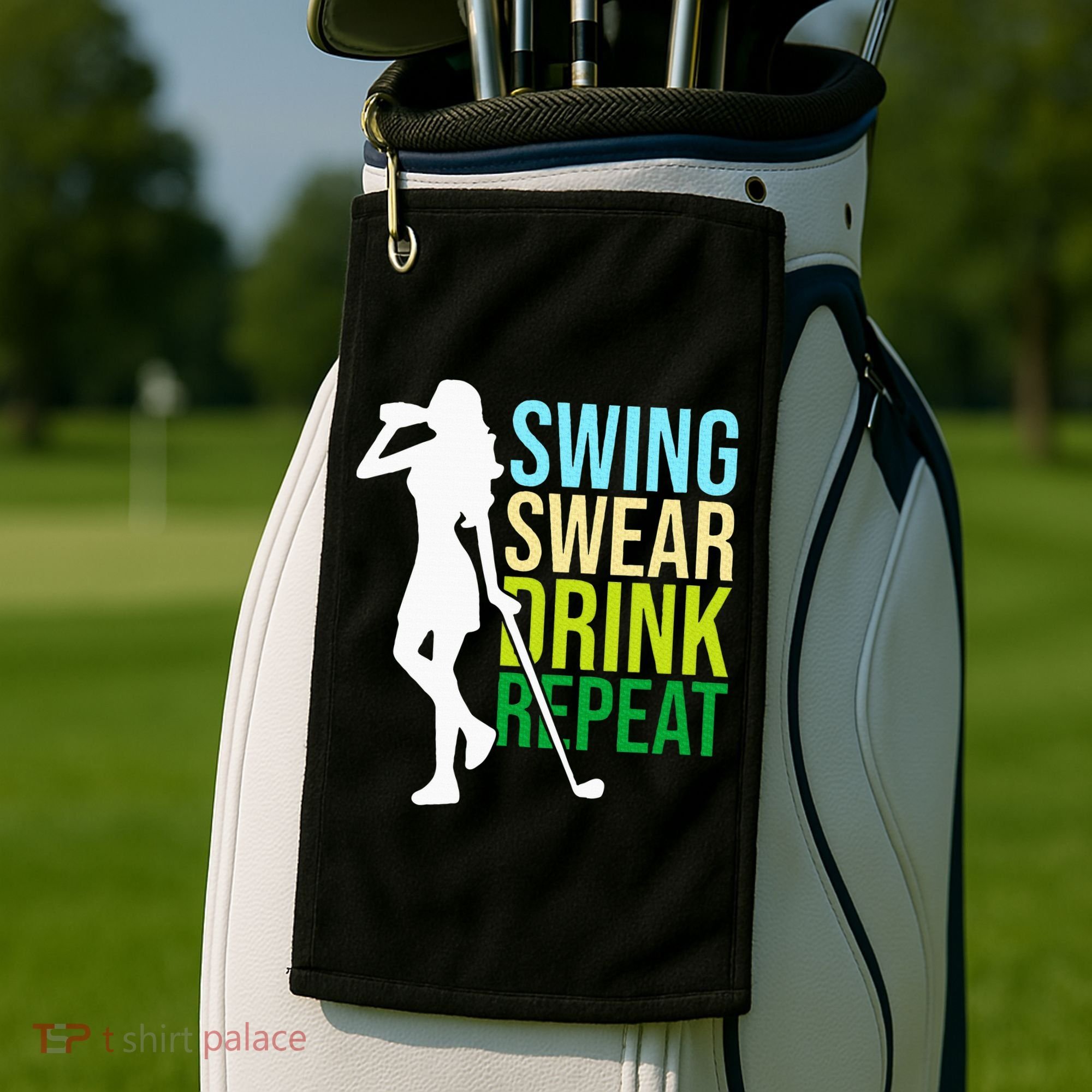 Swing Swear Drink Repeat Love Golf Golf Towel