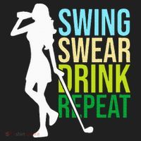 Swing Swear Drink Repeat Love Golf Golf Towel thumb 3