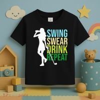 Swing Swear Drink Repeat Love Golf Toddler T-Shirt thumb 3