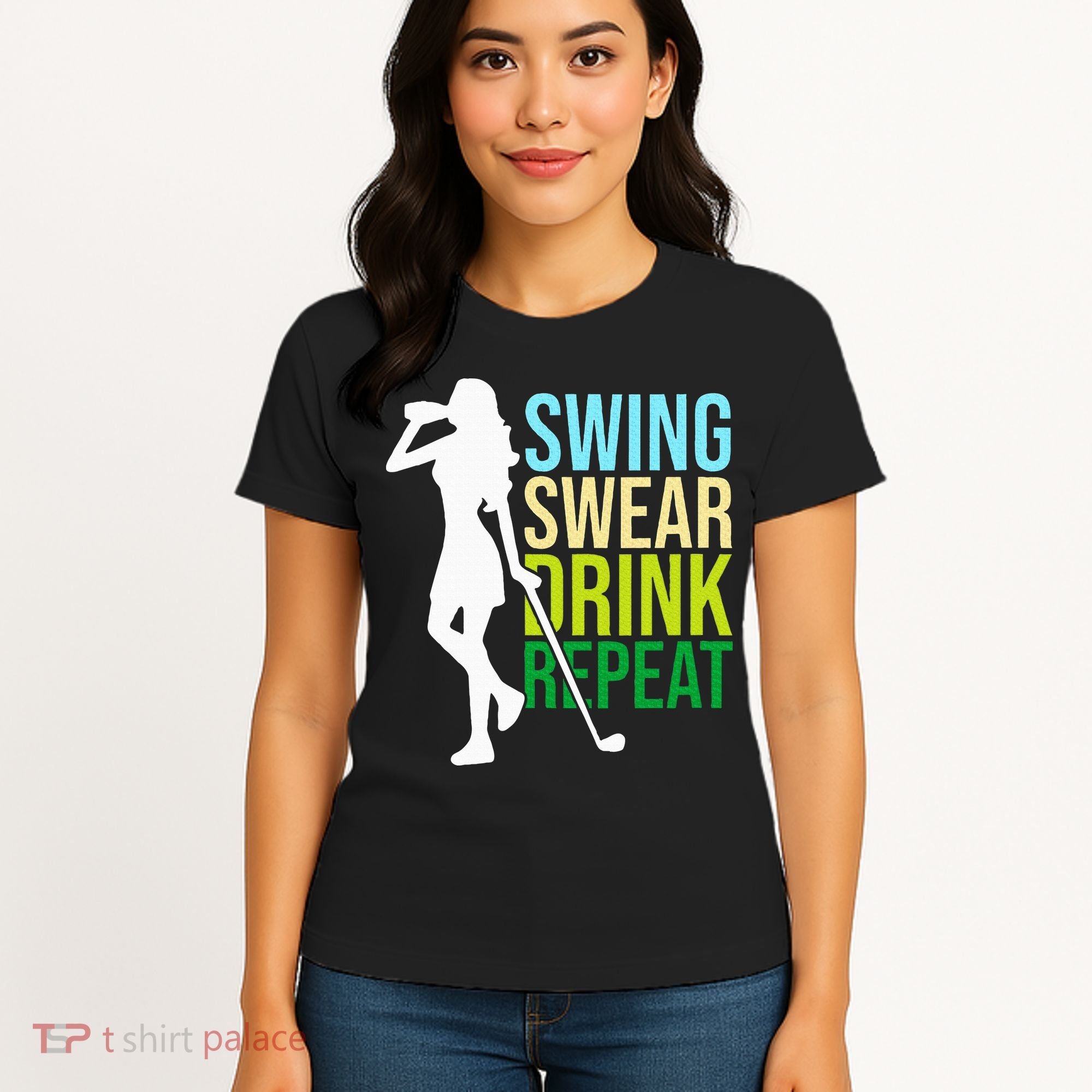 Swing Swear Drink Repeat Love Golf Women's T-Shirt