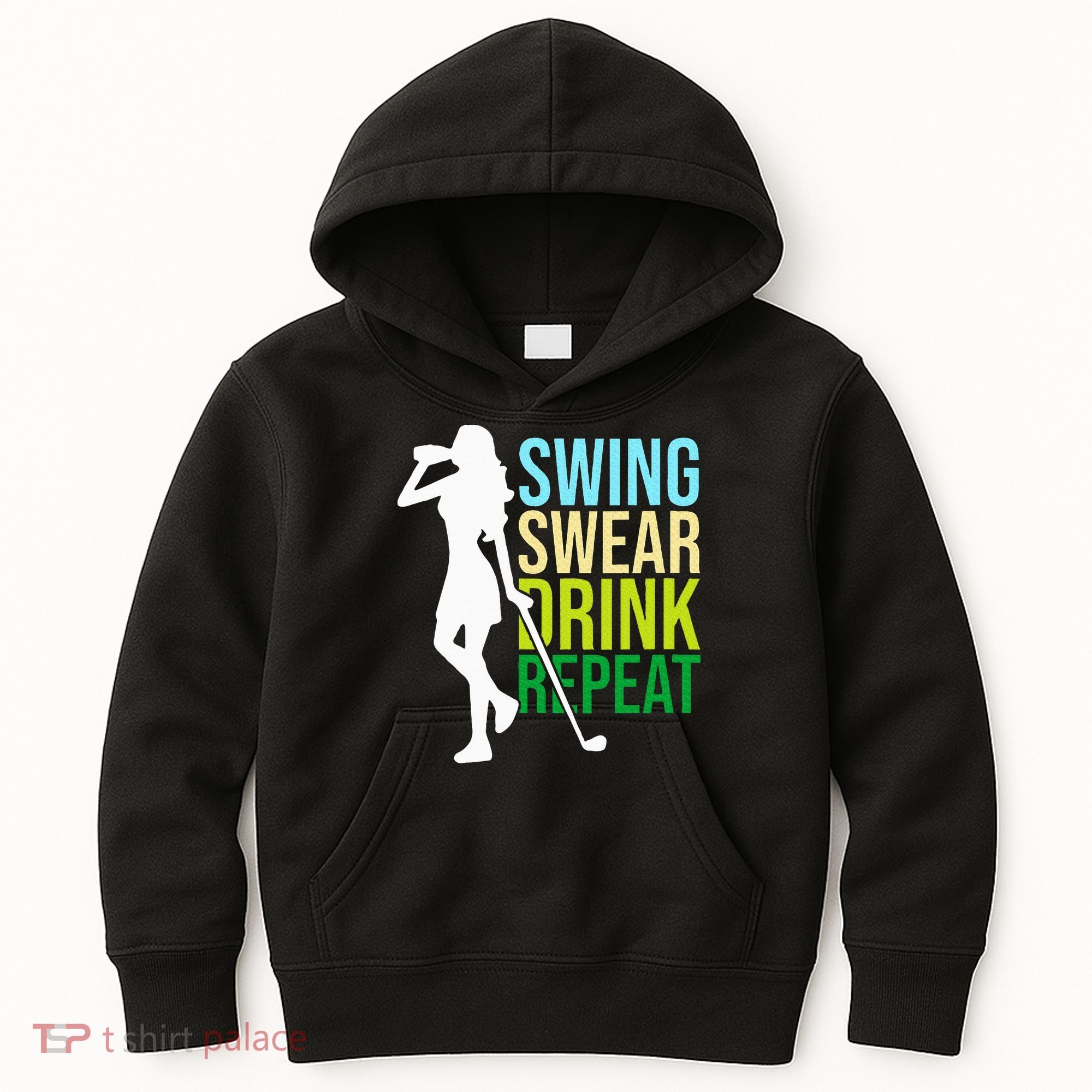 Swing Swear Drink Repeat Love Golf Kids Hoodie