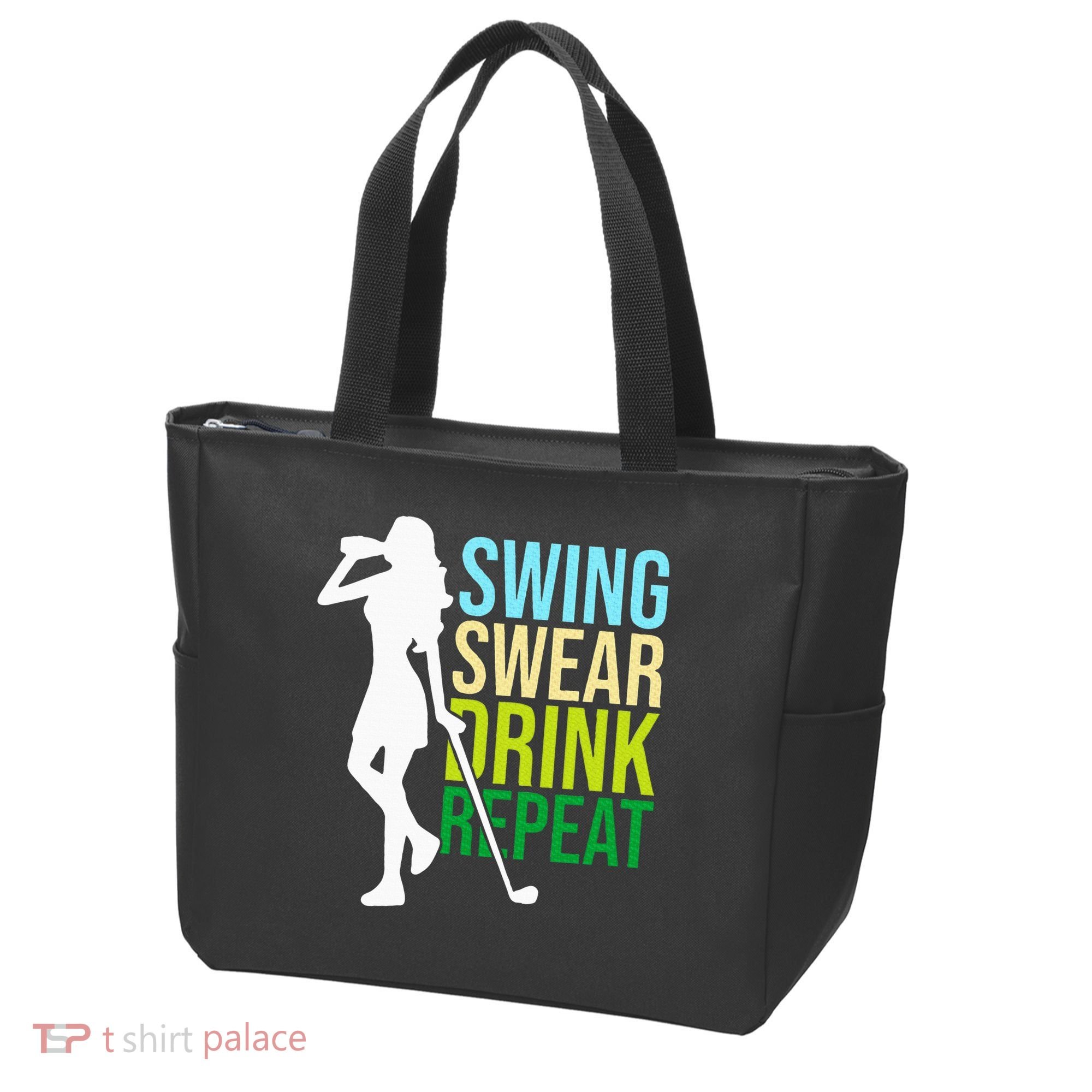 Swing Swear Drink Repeat Love Golf Tote Bag