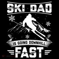 Skiing Ski Dad Is Going Downhill Fast Skiers Gift Backpack thumb 2