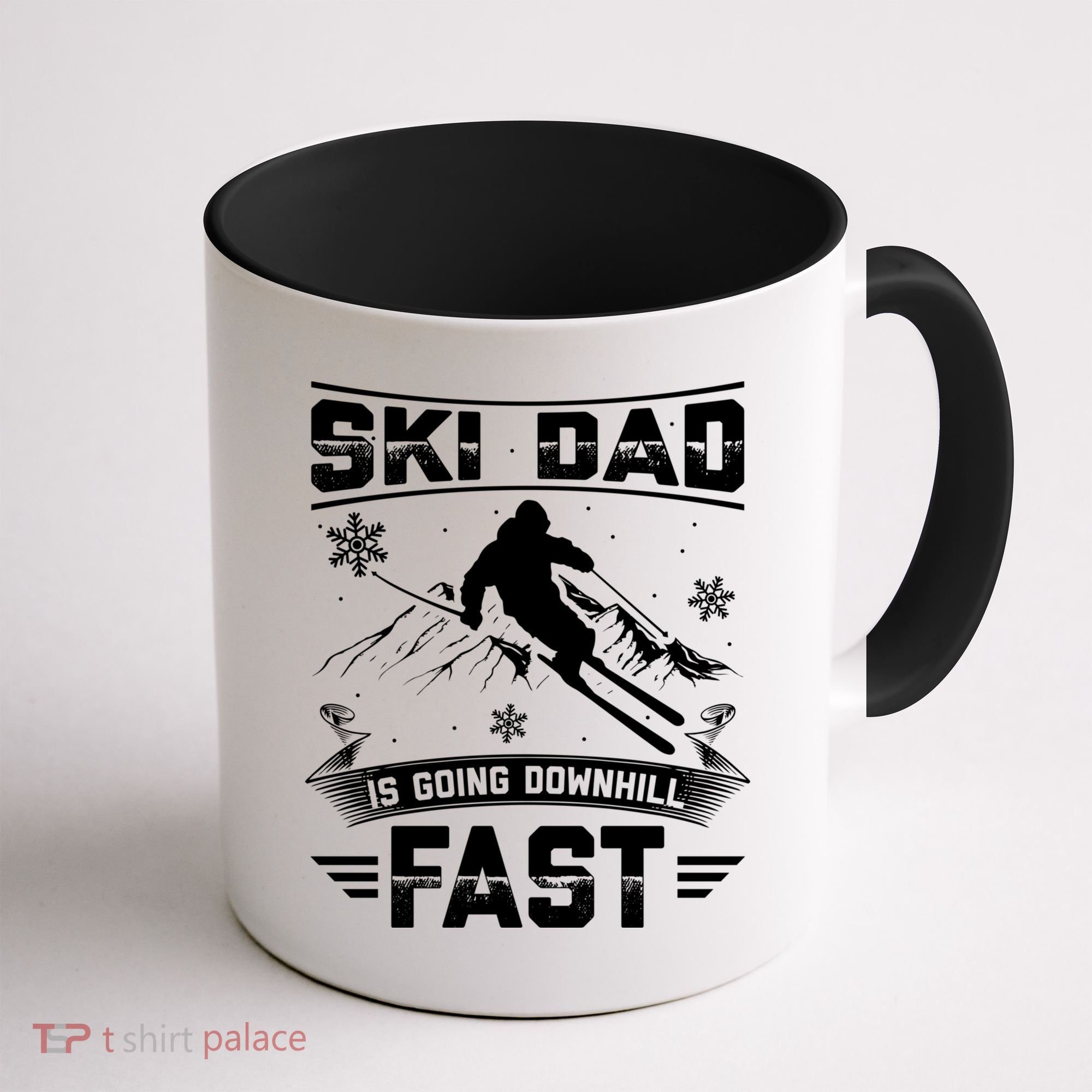 Skiing Ski Dad Is Going Downhill Fast Skiers Gift Coffee Mug