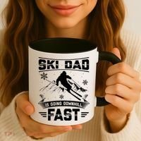 Skiing Ski Dad Is Going Downhill Fast Skiers Gift Coffee Mug thumb 3