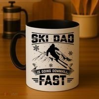 Skiing Ski Dad Is Going Downhill Fast Skiers Gift Coffee Mug thumb 4