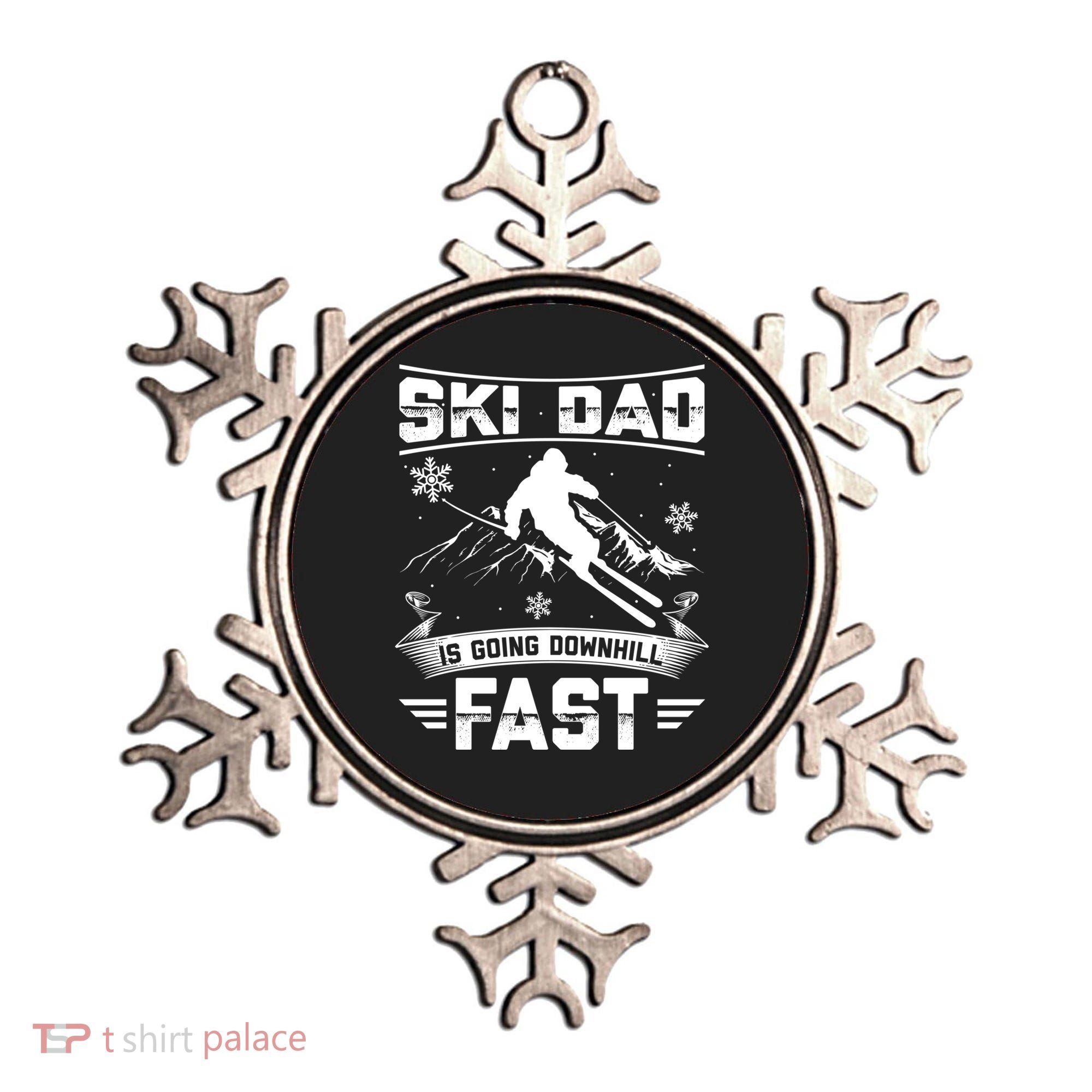 Skiing Ski Dad Is Going Downhill Fast Skiers Gift Ornament