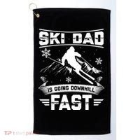 Skiing Ski Dad Is Going Downhill Fast Skiers Gift Golf Towel thumb 0