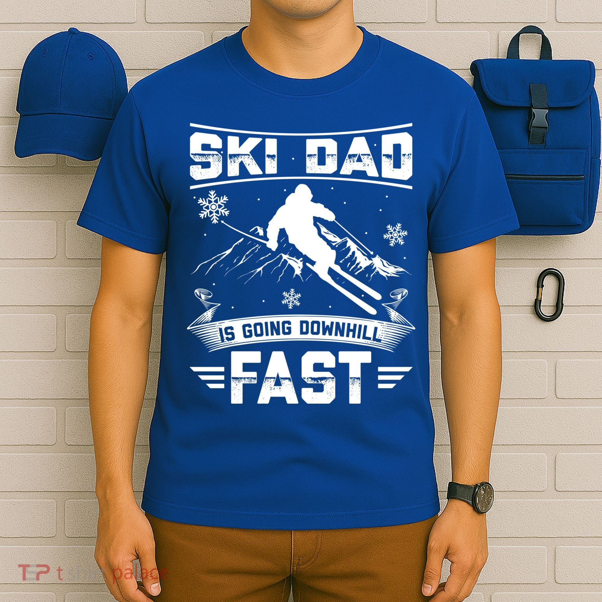 Skiing Ski Dad Is Going Downhill Fast Skiers Gift T-Shirt