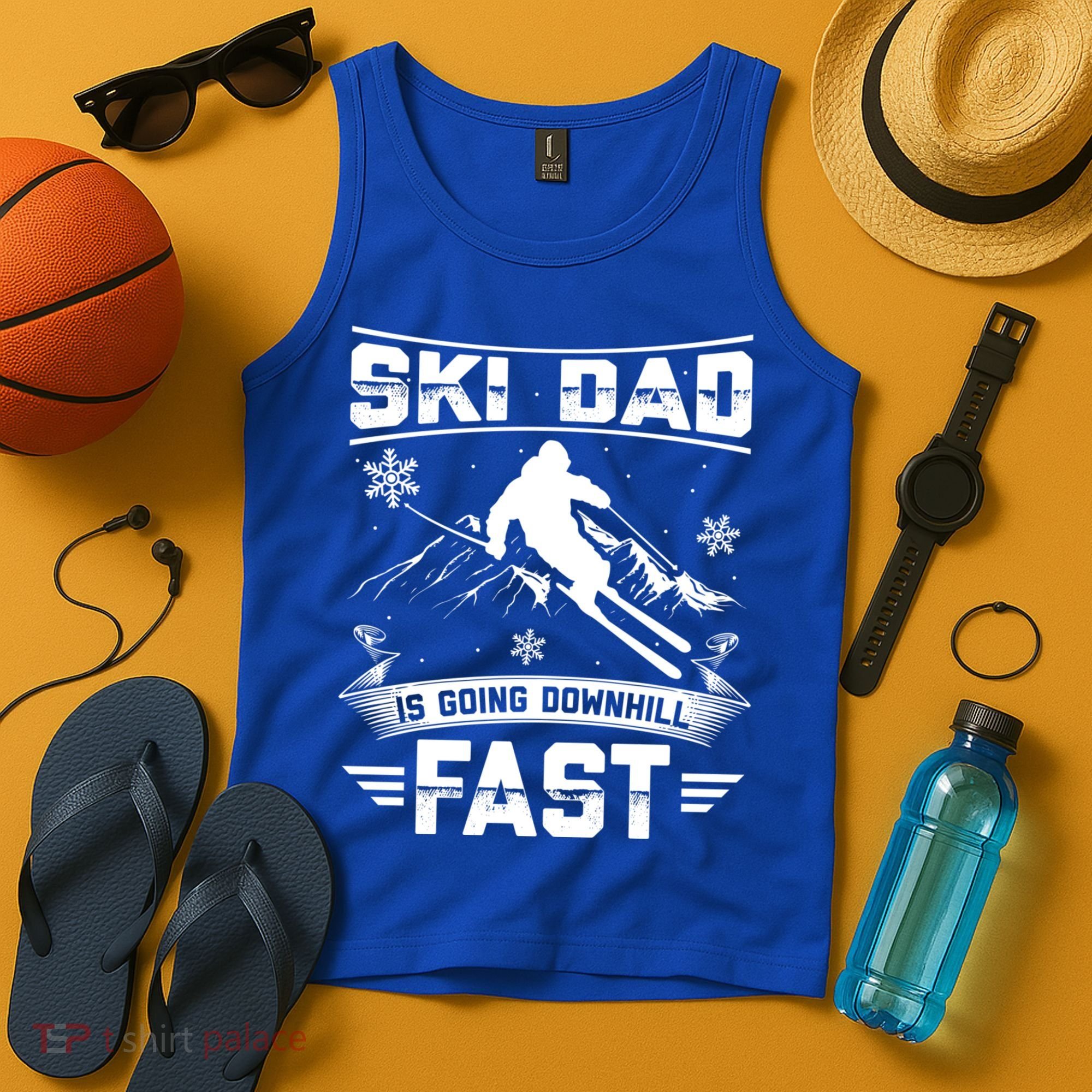 Skiing Ski Dad Is Going Downhill Fast Skiers Gift Tank Top