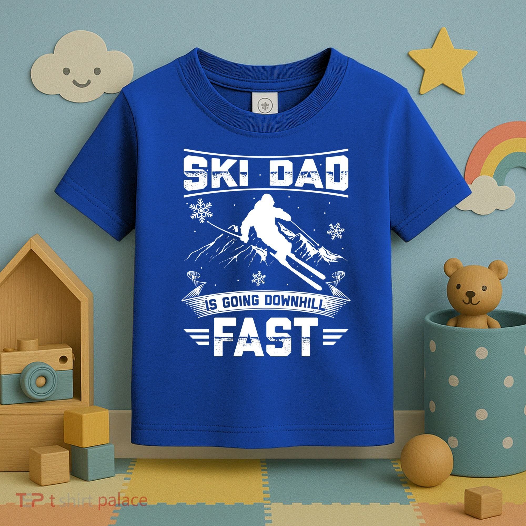Skiing Ski Dad Is Going Downhill Fast Skiers Gift Toddler T-Shirt