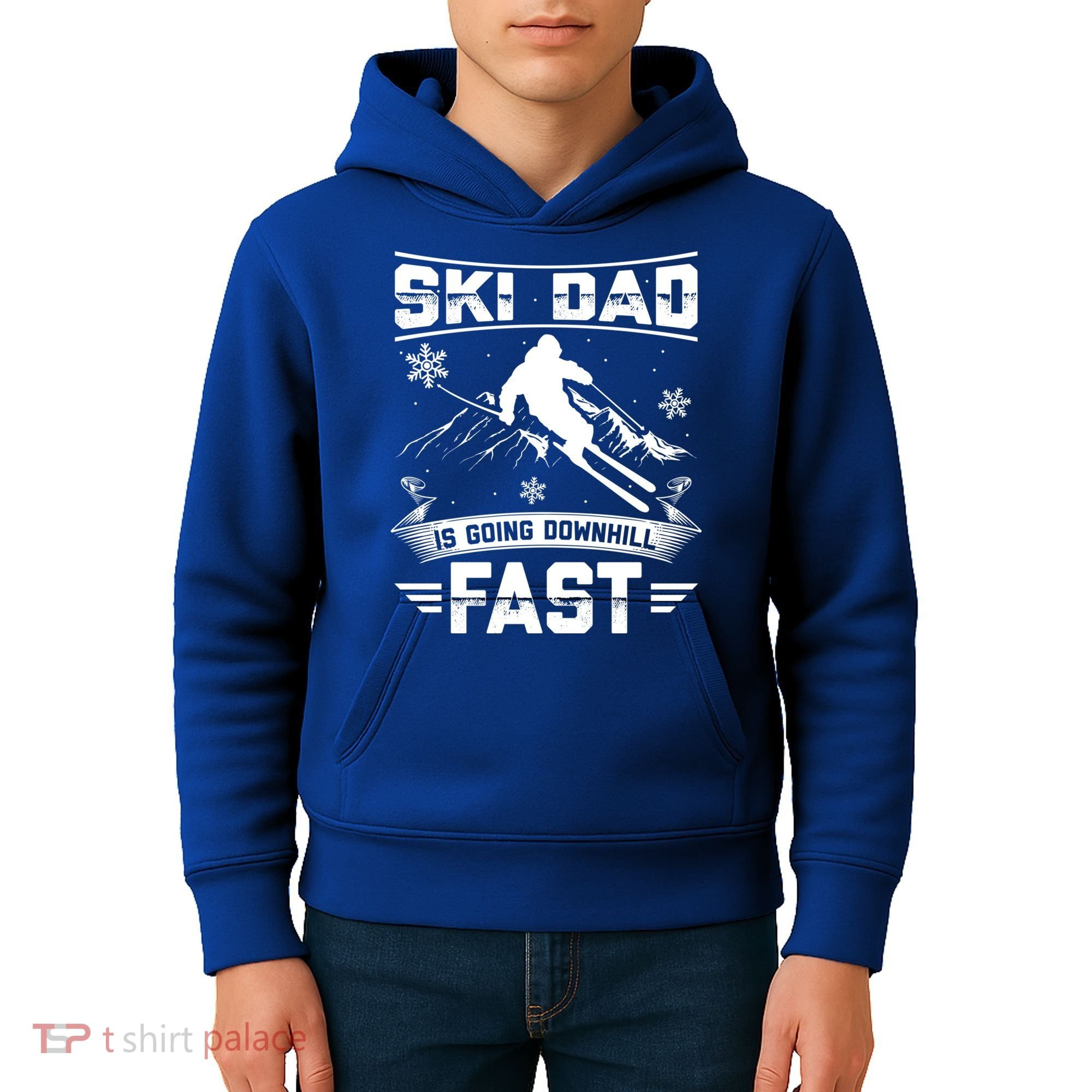 Skiing Ski Dad Is Going Downhill Fast Skiers Gift Kids Hoodie
