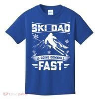 Skiing Ski Dad Is Going Downhill Fast Skiers Gift Kids T-Shirt thumb 0