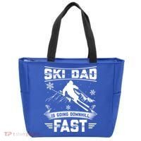 Skiing Ski Dad Is Going Downhill Fast Skiers Gift Tote Bag thumb 0