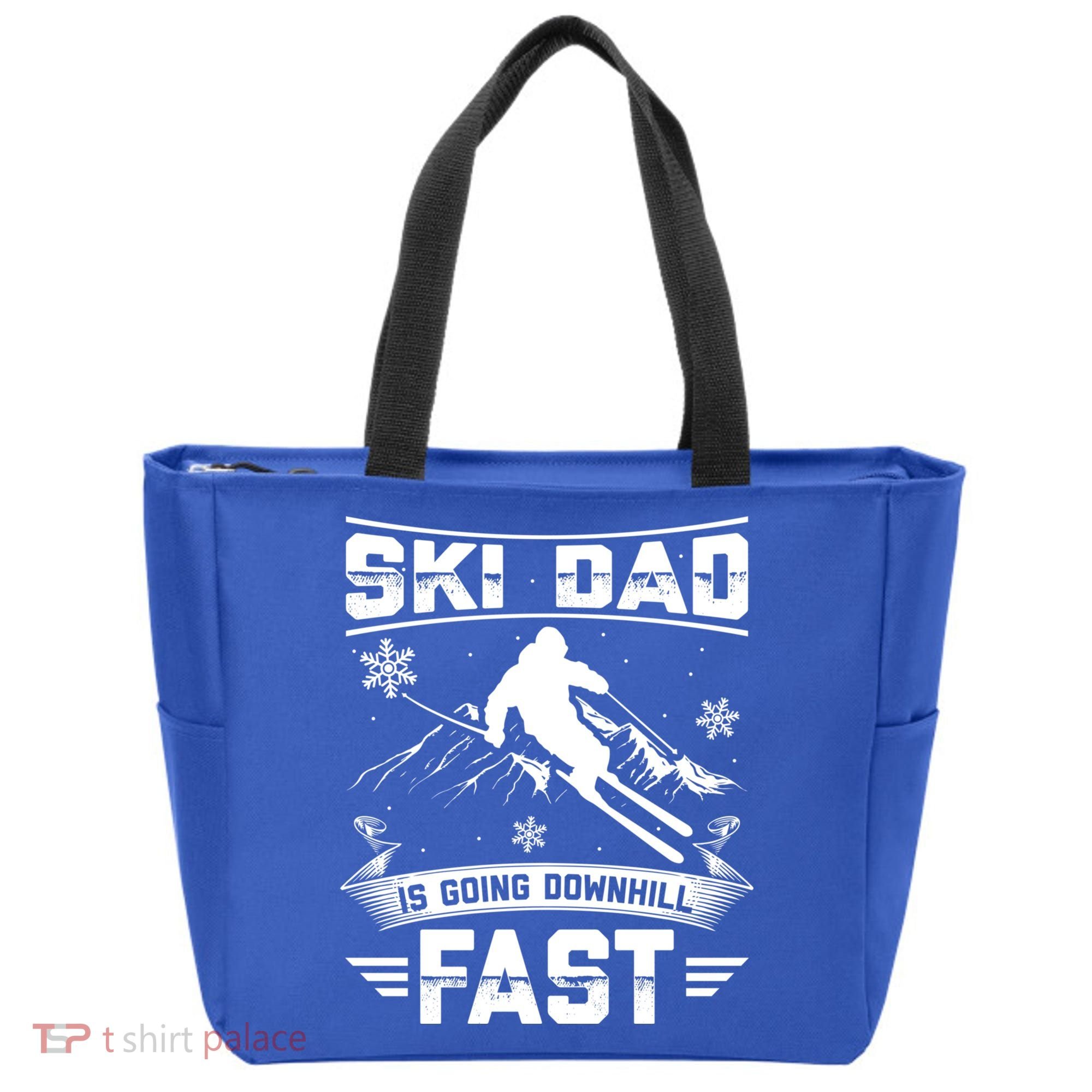 Skiing Ski Dad Is Going Downhill Fast Skiers Gift Tote Bag