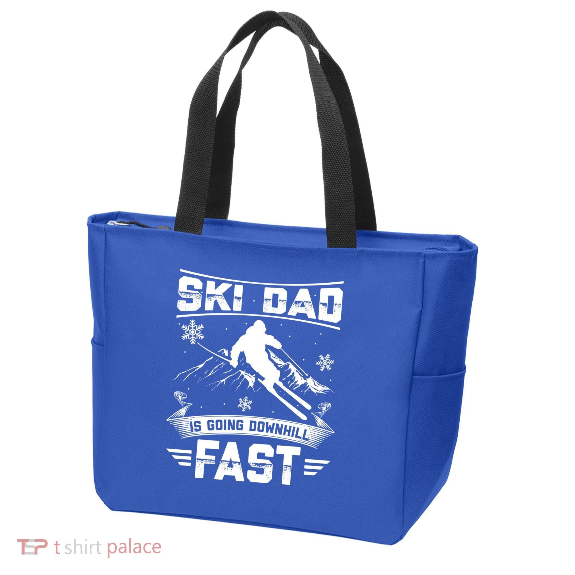 Skiing Ski Dad Is Going Downhill Fast Skiers Gift Tote Bag