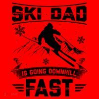 Skiing Ski Dad Is Going Downhill Fast Skiers Gift Santa Hat thumb 1