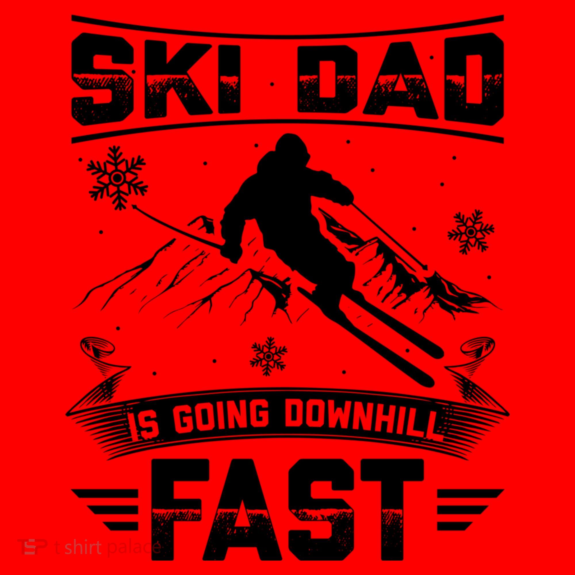 Skiing Ski Dad Is Going Downhill Fast Skiers Gift Santa Hat