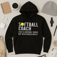 Softball Softball Dad Softball Coach Hoodie thumb 3