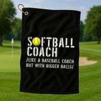 Softball Softball Dad Softball Coach Golf Towel thumb 1